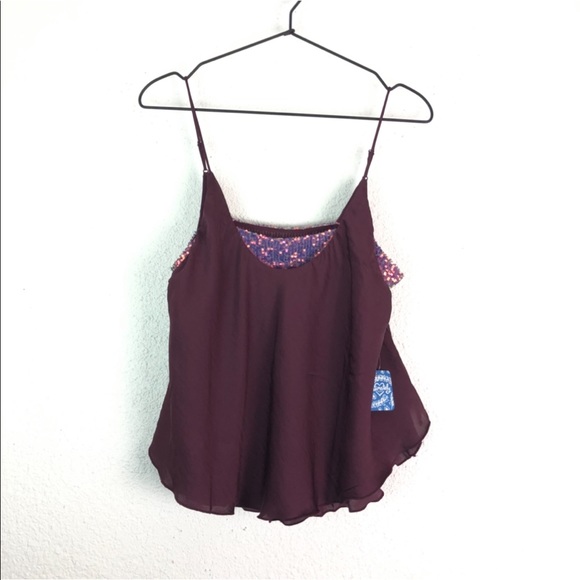 Free People Turn it On Sequin Cami Vetiver Bloom M - Picture 2 of 5